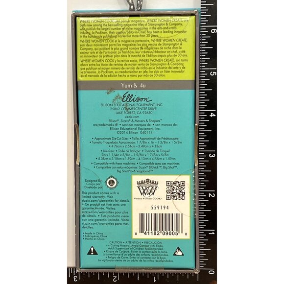 Sizzix Where Women Cook Yum 4U Repositionable Magnetic Die Set 559194 / 659154 - Picture 2 of 4